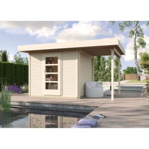 Weka Designhaus Line 172 A mit Anbau 150 cm 424 x 316 x 226 cm braun Weka Designhaus Line 172 A mit Anbau 150 cm 424 x 316 x 226 cm braun