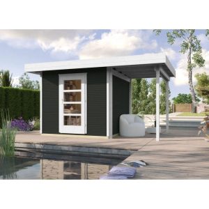 Weka Designhaus Line 172 A mit Anbau 150 cm 489 x 377 x 226 cm grau Weka Designhaus Line 172 A mit Anbau 150 cm 489 x 377 x 226 cm grau