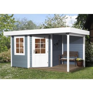 Weka Designhaus 213 A mit Anbau 150 cm 5-Eck 501 x 338 x 237 cm grau Weka Designhaus 213 A mit Anbau 150 cm 5-Eck 501 x 338 x 237 cm grau