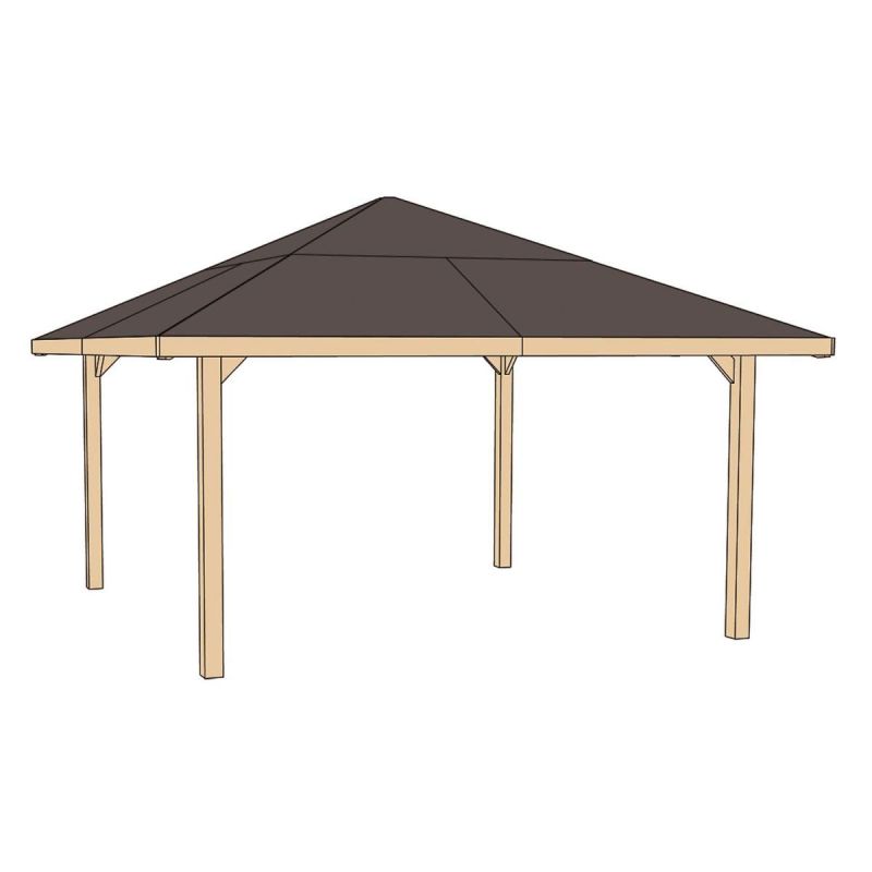 Weka Holzpavillon 651 A Größe 1/2 357 x 357 x 314 cm