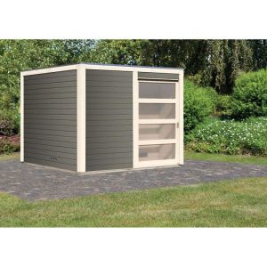 Karibu Saunahaus Cuben 38 mm ohne Zubehör grau