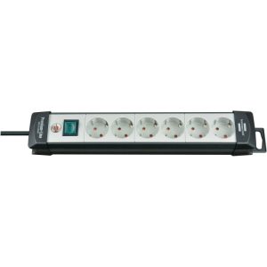 Brennenstuhl Steckdosenleiste Premium-Line 6-fach lichtgrau/schwarz Brennenstuhl Steckdosenleiste Premium-Line 6-fach lichtgrau/schwarz