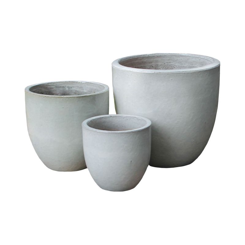 Haveson Pflanztopf Bern weiß glasiert Durchmesser 19 x 19 cm
