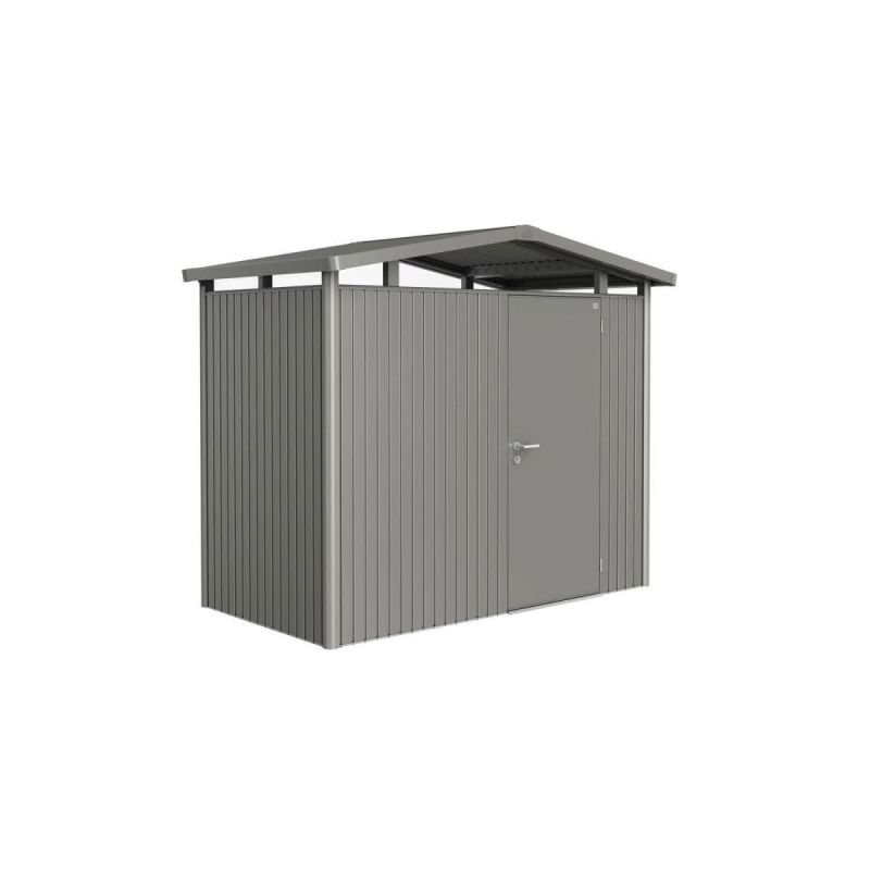 Biohort Gerätehaus Panorama Größe P1 Quarzgrau-Metallic Standardtür