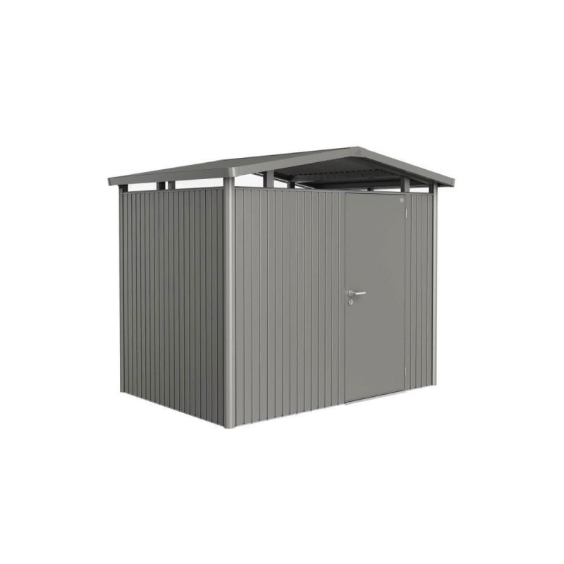 Biohort Gerätehaus Panorama Größe P2 Quarzgrau-Metallic Standardtür
