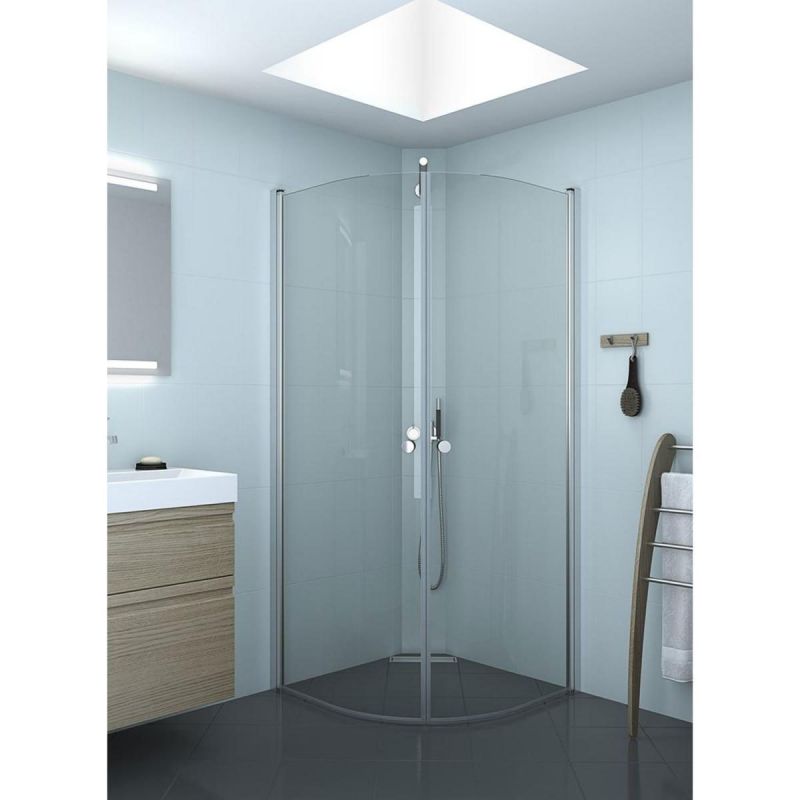 Scanbad SET Match Viertelkreis 90 cm Eisglas