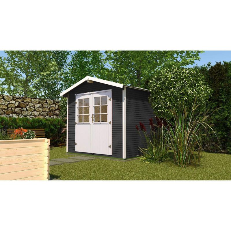 Weka Gartenhaus 218 Größe 1 Satteldach anthrazit