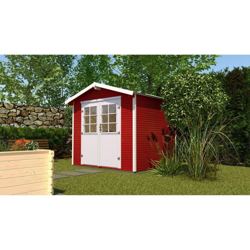 Weka Gartenhaus 218 Größe 3 Satteldach schwedenrot