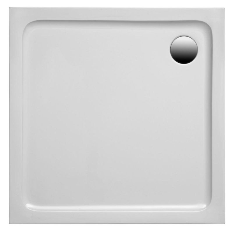 Ottofond Komplettset Duschwanne quadratisch 90 x 90 cm weiß mit Träger und Ablaufgarnitur