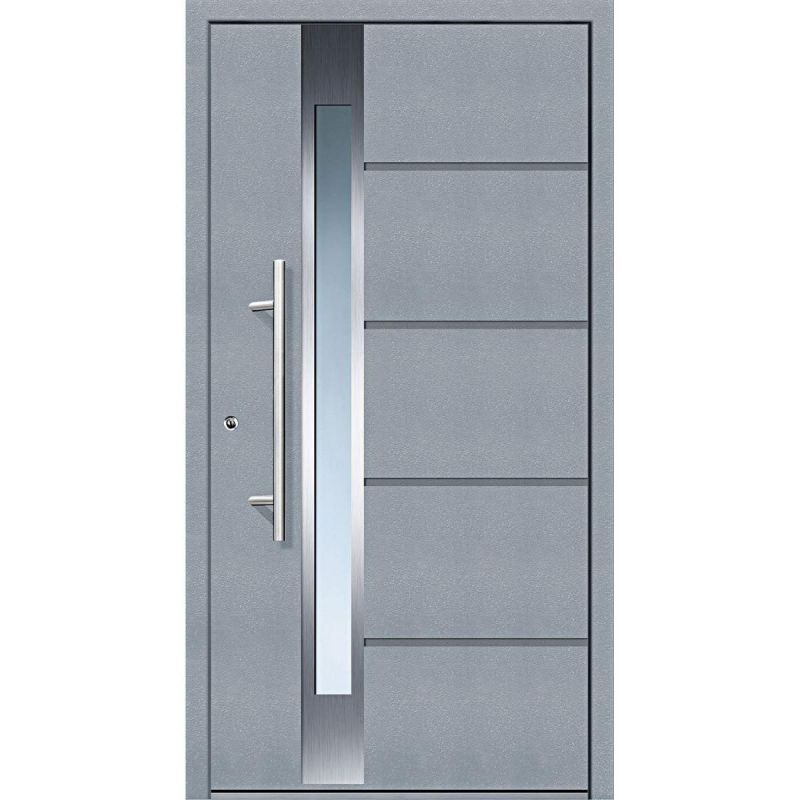 Aluminium-Sicherheitshaustür Rom Superior grau 110 x 210 cm links