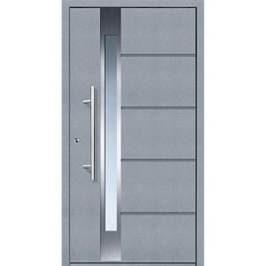 Aluminium-Sicherheitshaustür Rom Superior 60 mm grau 100 x 210 cm Anschlag links inkl Griffset Aluminium-Sicherheitshaustür Rom Superior 60 mm grau 100 x 210 cm Anschlag links inkl Griffset