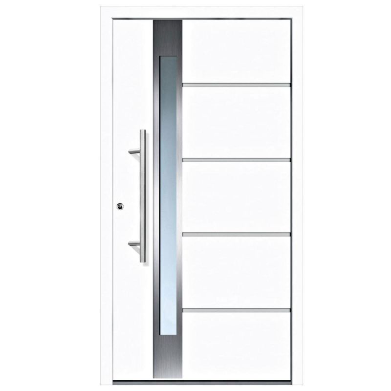 Aluminium-Sicherheitshaustür Rom Superior weiß 100 x 200 cm links