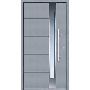 Aluminium-Sicherheitshaustür Rom Superior 60 mm grau 100 x 200 cm Anschlag rechts inkl Griffset Aluminium-Sicherheitshaustür Rom Superior 60 mm grau 100 x 200 cm Anschlag rechts inkl Griffset