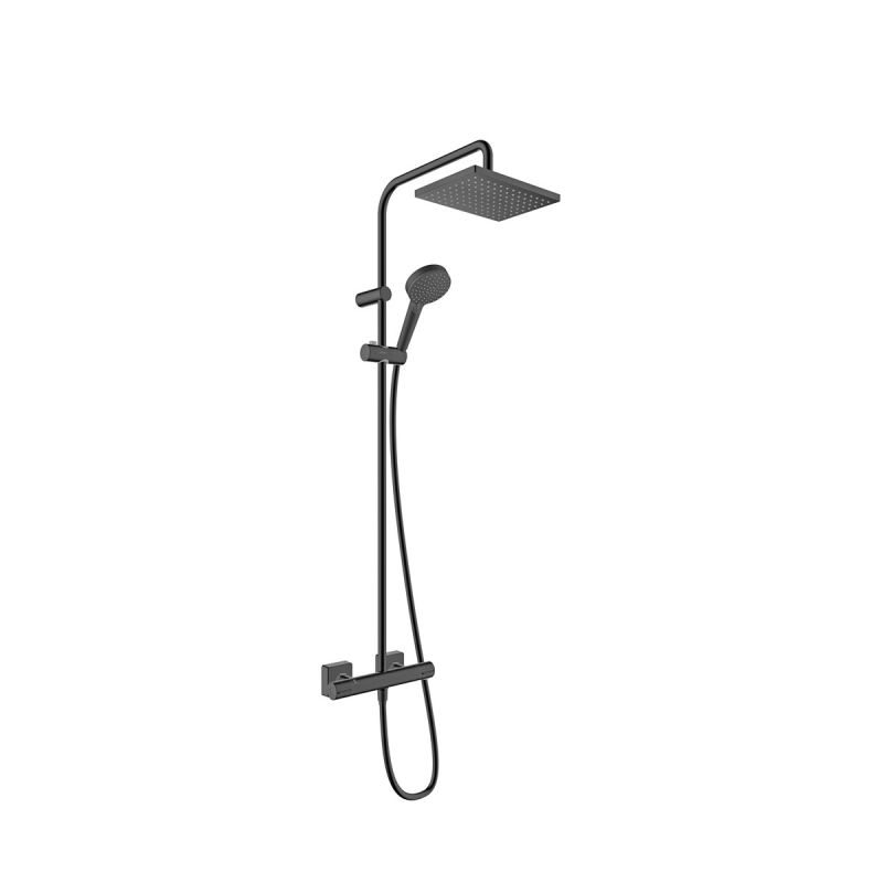 Hansgrohe Duschsystem Vernis Shape mit Thermostat mattschwarz