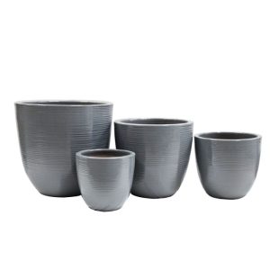 Haveson Pflanztopf Feine Rille 22 x 22 cm grau glasiert Haveson Pflanztopf Feine Rille 22 x 22 cm grau glasiert