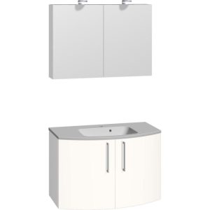 Scanbad Badmöbelset Modern und 90 cm weiß/weiß hochglänzend Scanbad Badmöbelset Modern und 90 cm weiß/weiß hochglänzend