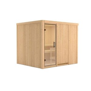 Karibu Sauna Gobin Fronteinstieg ohne Ofen kein Kranz Klarglas-Tür