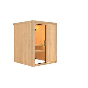 Karibu Sauna Minja Fronteinstieg ohne Ofen kein Kranz Klarglas-Tür