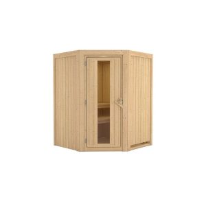 Karibu Sauna Nanja Eckeinstieg ohne Ofen kein Kranz Energiespartür