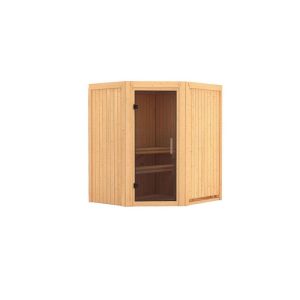 Karibu Sauna Tonja Eckeinstieg ohne Ofen kein Kranz Energiespartür