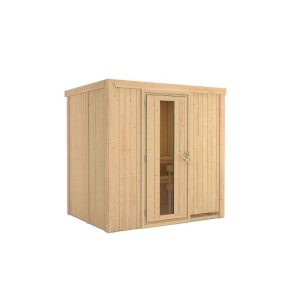 Karibu Sauna Fanja Fronteinstieg ohne Ofen kein Kranz Klarglas-Tür