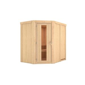 Karibu Sauna Saja Eckeinstieg ohne Ofen kein Kranz Energiespartür