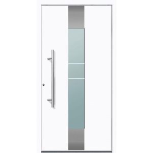 Aluminium Sicherheits-Haustür Catania Superior 60 mm weiß 110 x 210 cm Anschlag links inkl Griffset