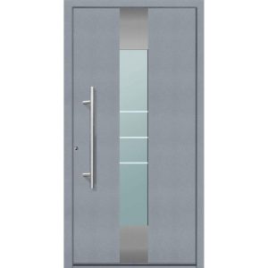 Aluminium Sicherheits-Haustür Catania Superior 60 mm grau 110 x 210 cm Anschlag links inkl Griffset
