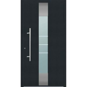 Aluminium Sicherheits-Haustür Catania Exklusiv 75 mm anthrazit 110 x 210 cm Anschlag links inkl Griffset Aluminium Sicherheits-Haustür Catania Exklusiv 75 mm anthrazit 110 x 210 cm Anschlag links inkl Griffset