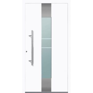 Aluminium Sicherheits-Haustür Catania Exklusiv 75 mm weiß 110 x 210 cm Anschlag links inkl Griffset Aluminium Sicherheits-Haustür Catania Exklusiv 75 mm weiß 110 x 210 cm Anschlag links inkl Griffset