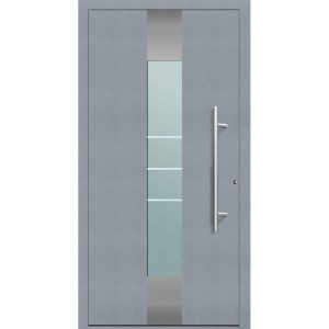 Aluminium Sicherheits-Haustür Catania Exklusiv 75 mm grau 110 x 210 cm Anschlag rechts inkl Griffset Aluminium Sicherheits-Haustür Catania Exklusiv 75 mm grau 110 x 210 cm Anschlag rechts inkl Griffset