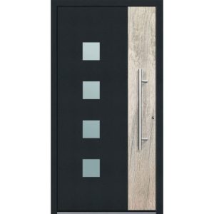 Aluminium Sicherheits-Haustür Messina Superior 60 mm anthrazit 110 x 210 cm Anschlag rechts inkl Griffset