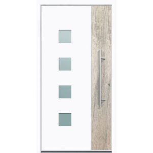 Aluminium Sicherheits-Haustür Messina Superior 60 mm weiß 110 x 210 cm Anschlag rechts inkl Griffset
