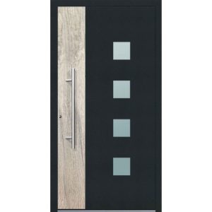 Aluminium Sicherheits-Haustür Messina Exklusiv 75 mm anthrazit 110 x 210 cm Anschlag links inkl Griffset