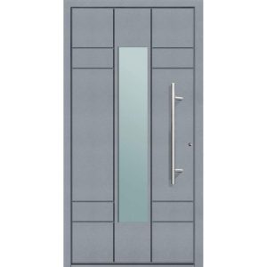 Aluminium Sicherheits-Haustür Como Superior 60 mm grau 110 x 210 cm Anschlag rechts inkl Griffset Aluminium Sicherheits-Haustür Como Superior 60 mm grau 110 x 210 cm Anschlag rechts inkl Griffset