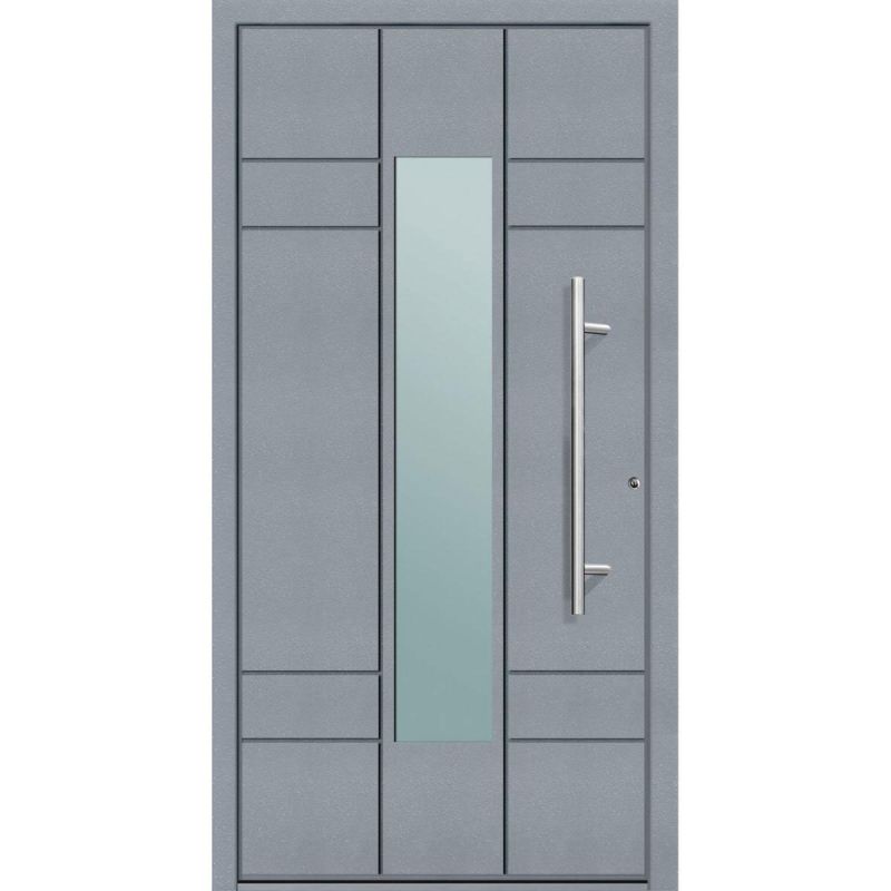 Aluminium Sicherheits-Haustür Como Superior 60 mm grau 110 x 210 cm Anschlag rechts inkl Griffset