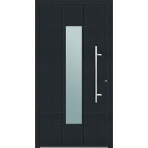 Aluminium Sicherheits-Haustür Como Exklusiv 75 mm anthrazit 110 x 210 cm Anschlag rechts inkl Griffset
