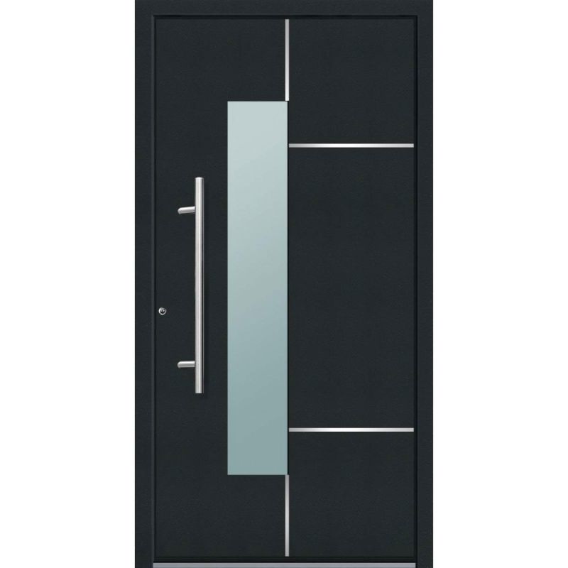 Aluminium Sicherheits-Haustür Bari Superior 60 mm anthrazit 110 x 210 cm Anschlag links inkl Griffset