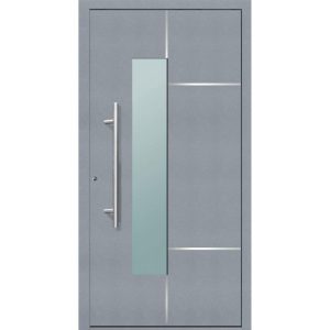 Aluminium Sicherheits-Haustür Bari Exklusiv 75 mm grau 110 x 210 cm Anschlag links inkl Griffset Aluminium Sicherheits-Haustür Bari Exklusiv 75 mm grau 110 x 210 cm Anschlag links inkl Griffset