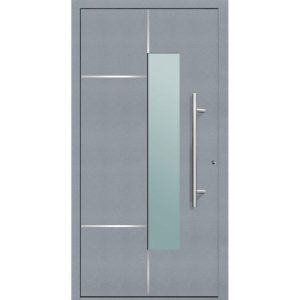 Aluminium Sicherheits-Haustür Bari Exklusiv 75 mm grau 110 x 210 cm Anschlag rechts inkl Griffset Aluminium Sicherheits-Haustür Bari Exklusiv 75 mm grau 110 x 210 cm Anschlag rechts inkl Griffset