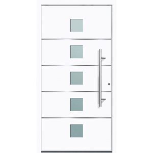 Aluminium Sicherheits-Haustür Triest Superior 60 mm weiß 110 x 210 cm Anschlag rechts inkl Griffset Aluminium Sicherheits-Haustür Triest Superior 60 mm weiß 110 x 210 cm Anschlag rechts inkl Griffset