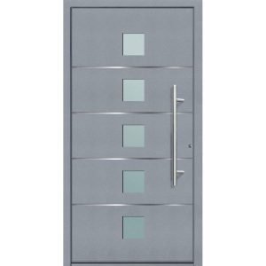 Aluminium Sicherheits-Haustür Triest Superior 60 mm grau 110 x 210 cm Anschlag rechts inkl Griffset Aluminium Sicherheits-Haustür Triest Superior 60 mm grau 110 x 210 cm Anschlag rechts inkl Griffset