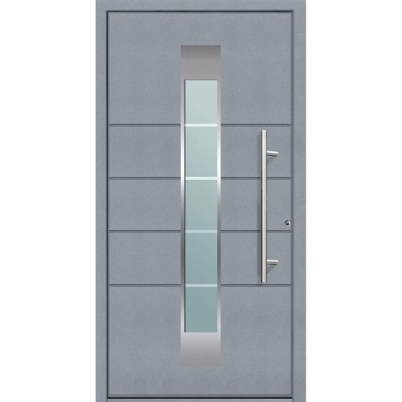 Aluminium Sicherheits-Haustür Turin Superior 60 mm grau 110 x 210 cm Anschlag rechts inkl Griffset
