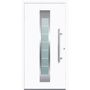 Aluminium Sicherheits-Haustür Florenz Exklusiv 75 mm weiß 110 x 210 cm Anschlag rechts inkl Griffset