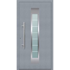 Aluminium Sicherheits-Haustür Florenz Exklusiv 75 mm grau 110 x 210 cm Anschlag links inkl Griffset Aluminium Sicherheits-Haustür Florenz Exklusiv 75 mm grau 110 x 210 cm Anschlag links inkl Griffset