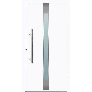 Aluminium Sicherheits-Haustür Rimini Exklusiv 75 mm weiß 110 x 210 cm Anschlag links inkl Griffset