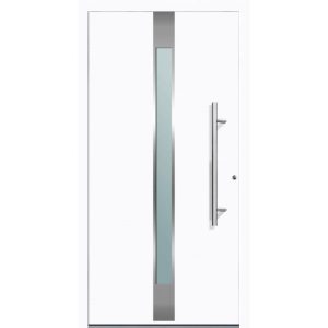 Aluminium Sicherheits-Haustür Rimini Exklusiv 75 mm weiß 110 x 210 cm Anschlag rechts inkl Griffset