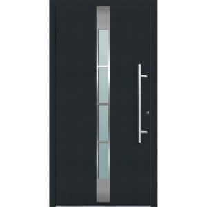 Aluminium Sicherheits-Haustür Ferrara Exklusiv 75 mm anthrazit 110 x 210 cm Anschlag rechts inkl Griffset Aluminium Sicherheits-Haustür Ferrara Exklusiv 75 mm anthrazit 110 x 210 cm Anschlag rechts inkl Griffset