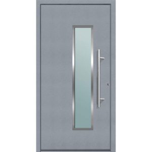Aluminium Sicherheits-Haustür Ravenna Superior 60 mm grau 110 x 210 cm Anschlag rechts inkl Griffset