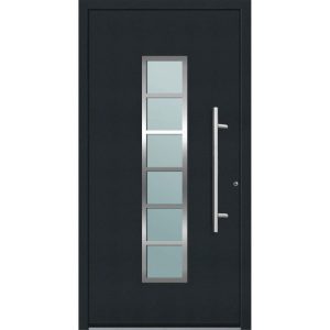 Aluminium Sicherheits-Haustür Trient Superior 60 mm anthrazit 110 x 210 cm Anschlag rechts inkl Griffset Aluminium Sicherheits-Haustür Trient Superior 60 mm anthrazit 110 x 210 cm Anschlag rechts inkl Griffset